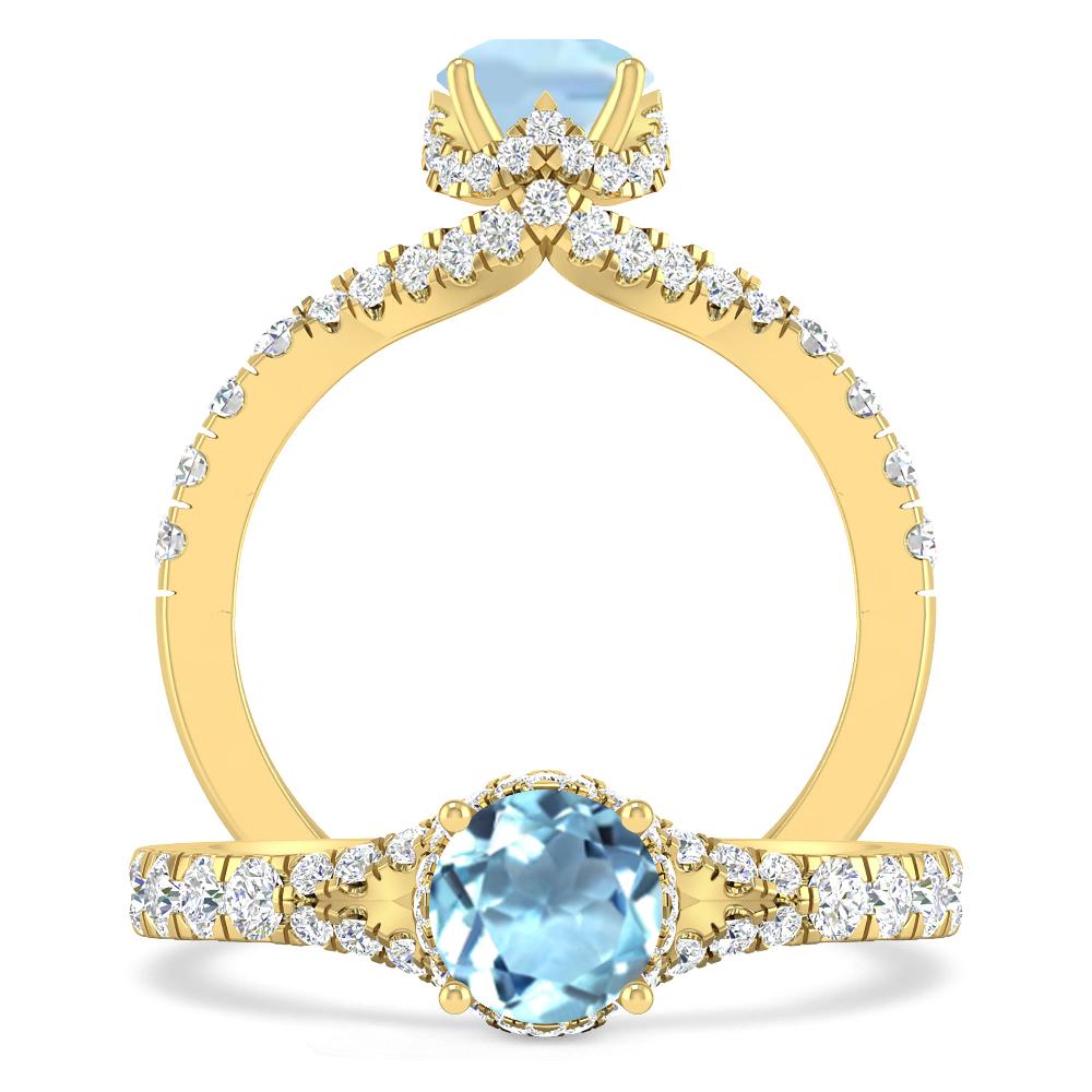 Yellow Gold - Aquamarine