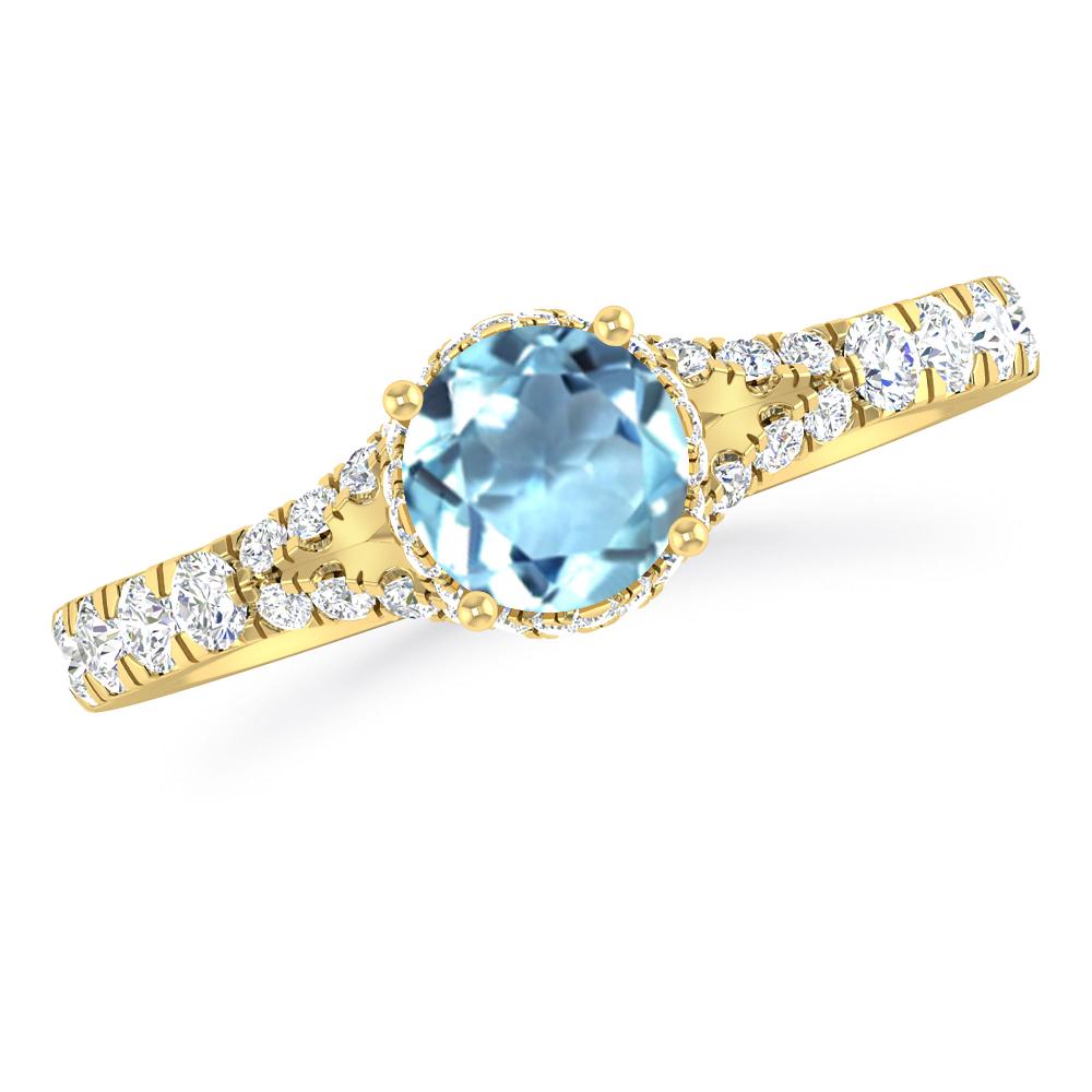 Yellow Gold - Aquamarine