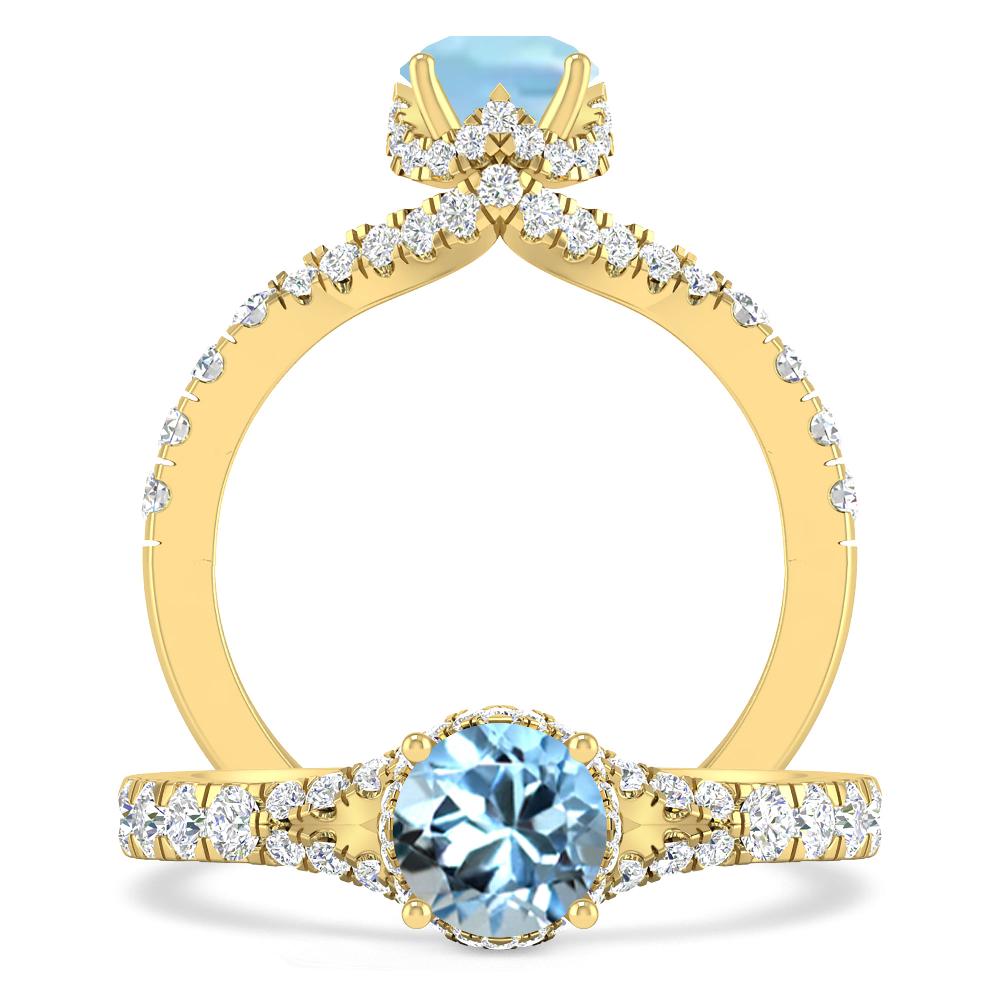 Yellow Gold - Aquamarine