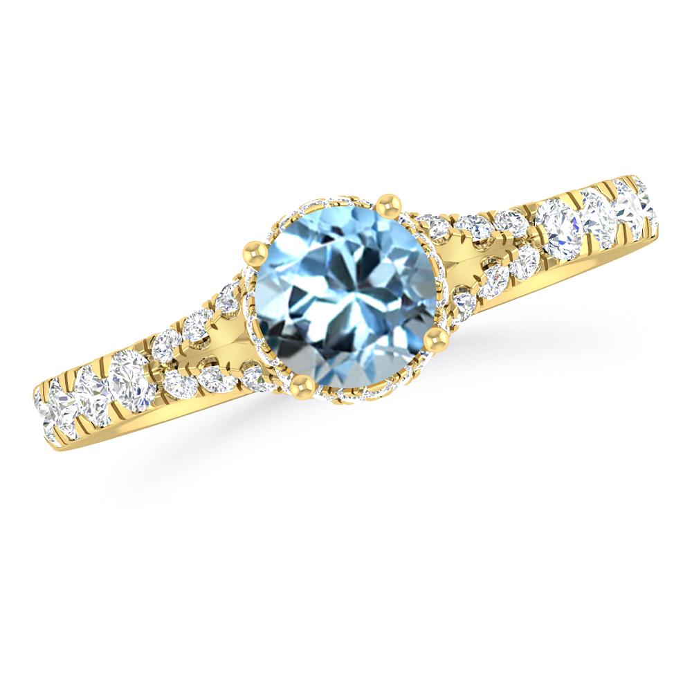 Yellow Gold - Aquamarine