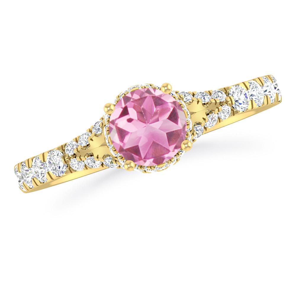 Yellow Gold - Pink Tourmaline
