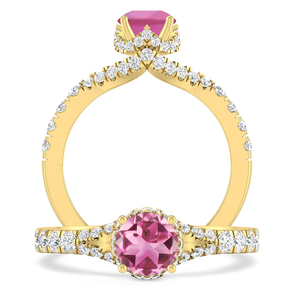 Yellow Gold - Pink Tourmaline