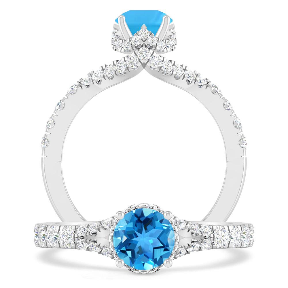 White Gold - Blue Topaz