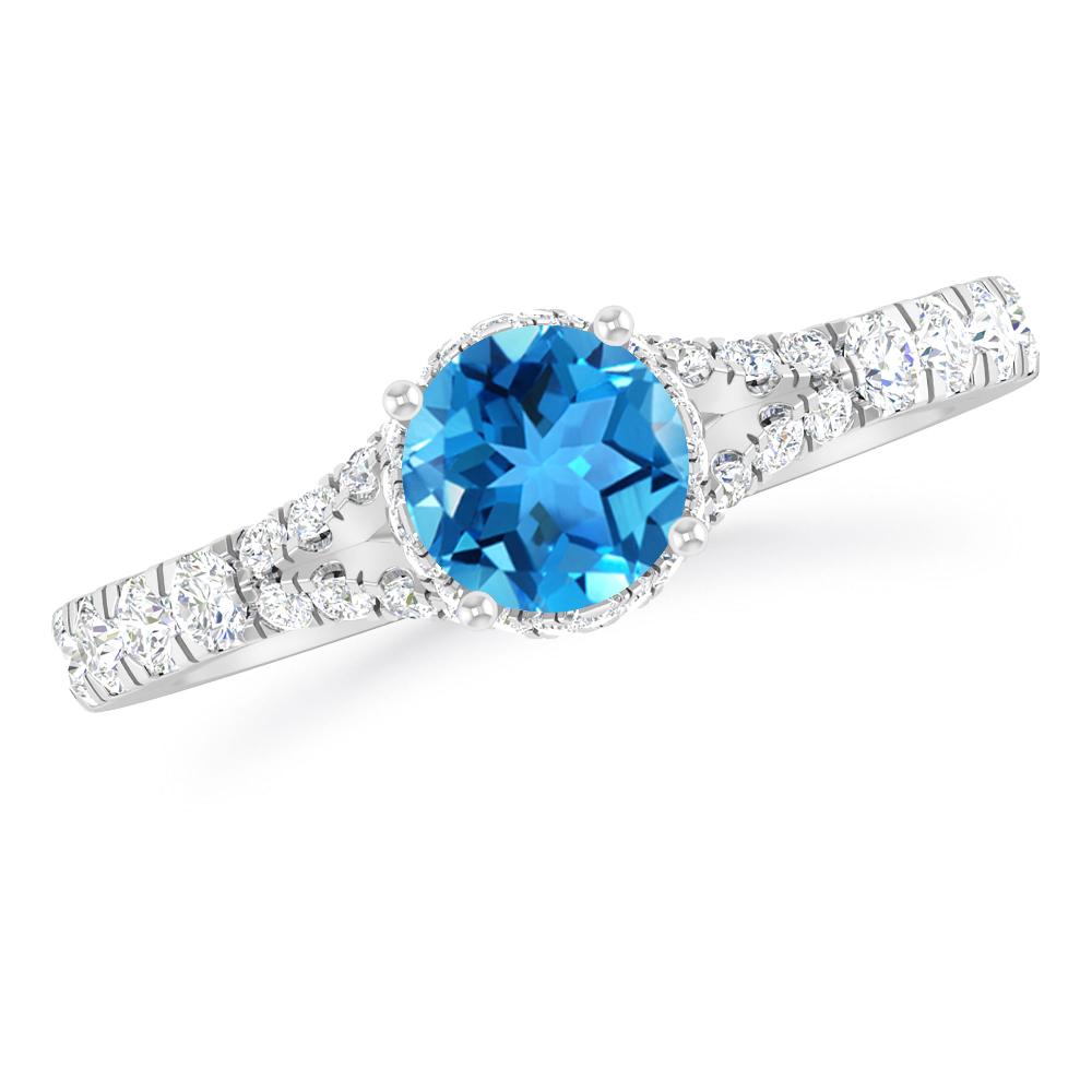 White Gold - Blue Topaz