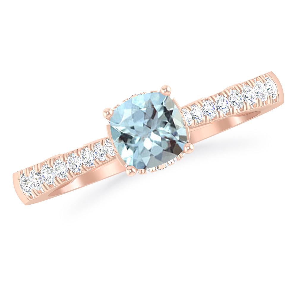 Rose Gold - Aquamarine