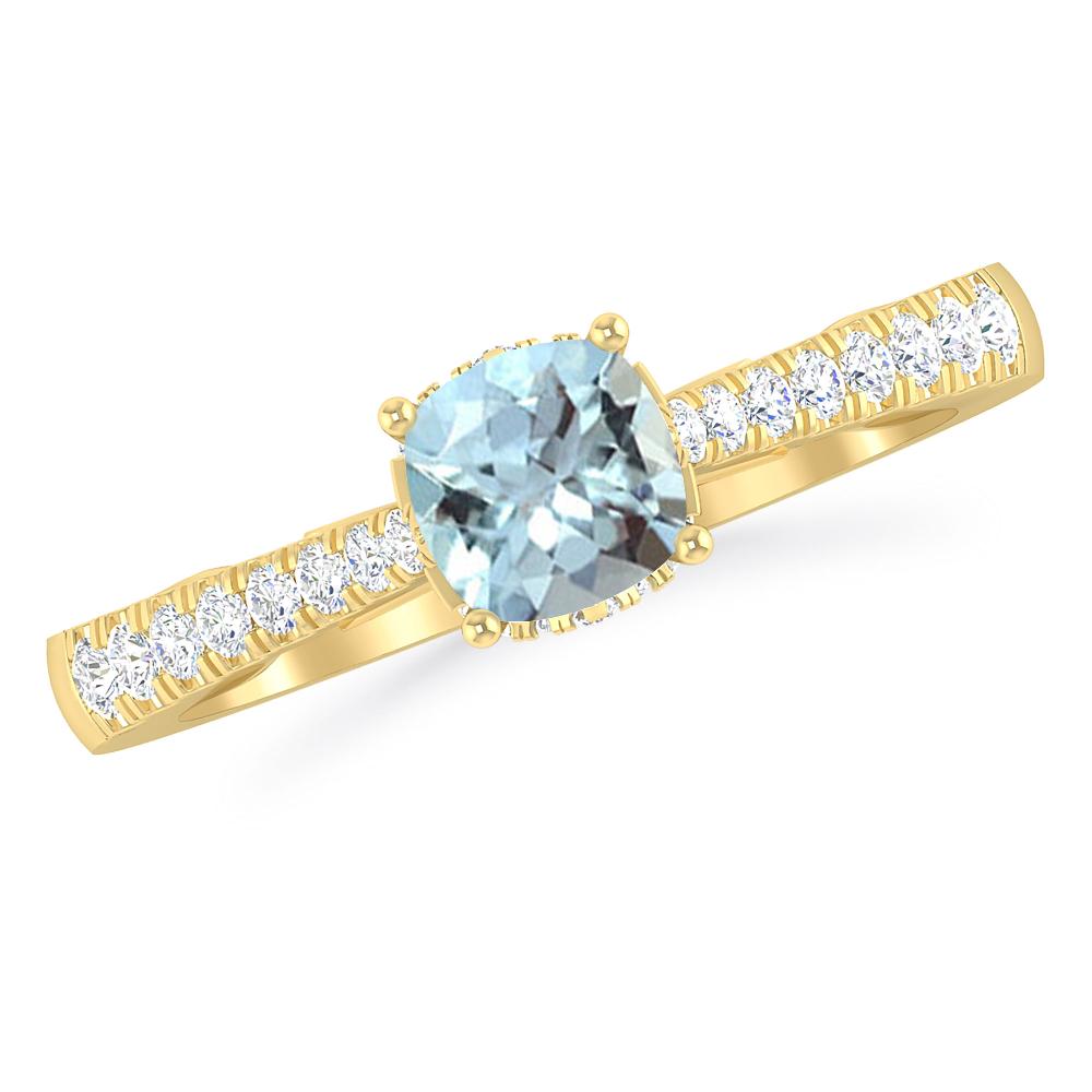 Yellow Gold - Aquamarine