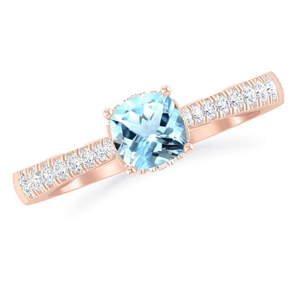 Rose Gold - Aquamarine