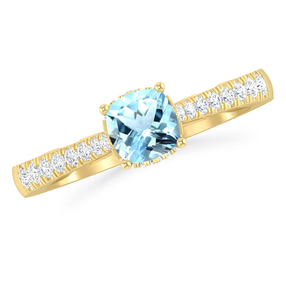 Yellow Gold - Aquamarine