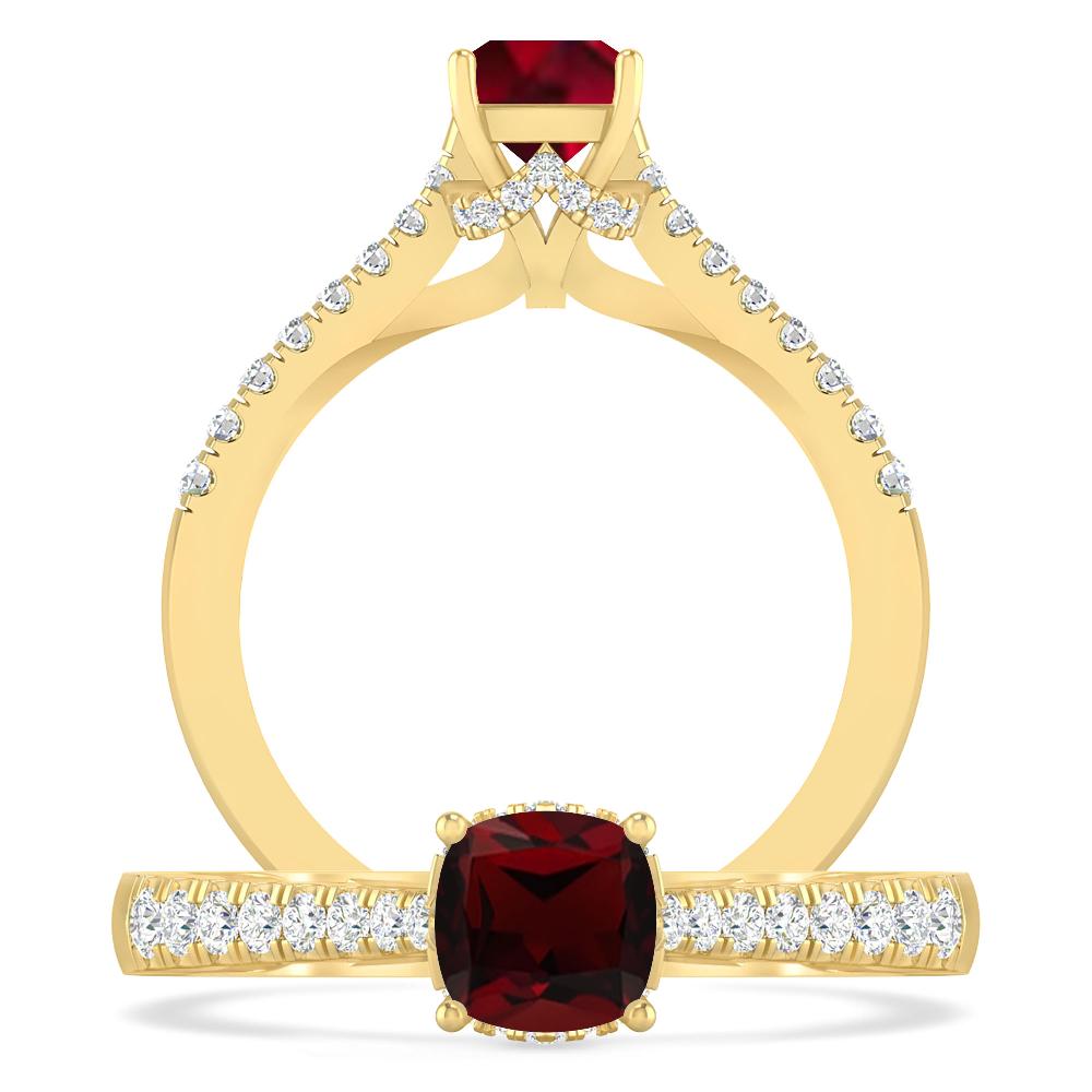 Yellow Gold - Garnet