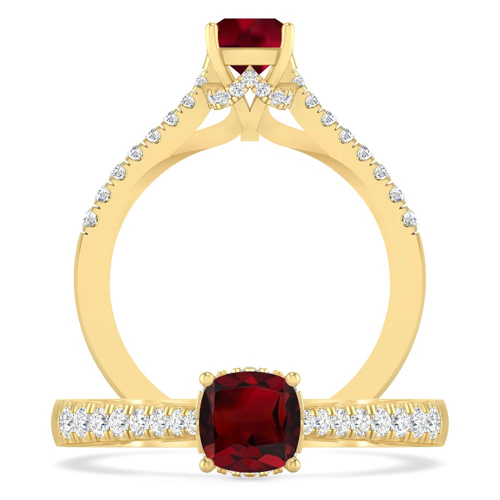 Yellow Gold - Garnet