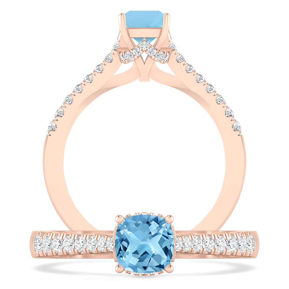 Rose Gold - Blue Topaz