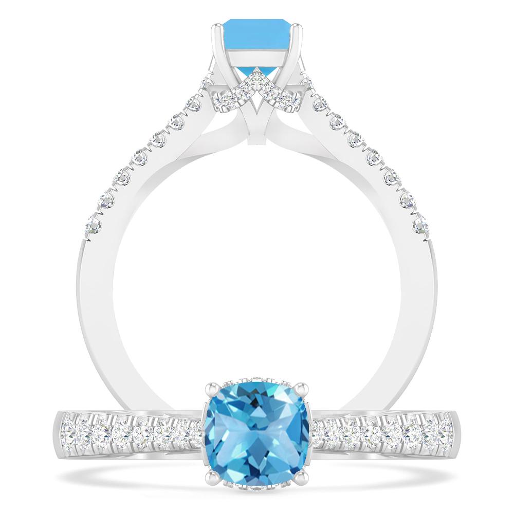 White Gold - Blue Topaz