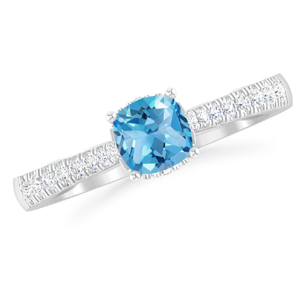 White Gold - Blue Topaz