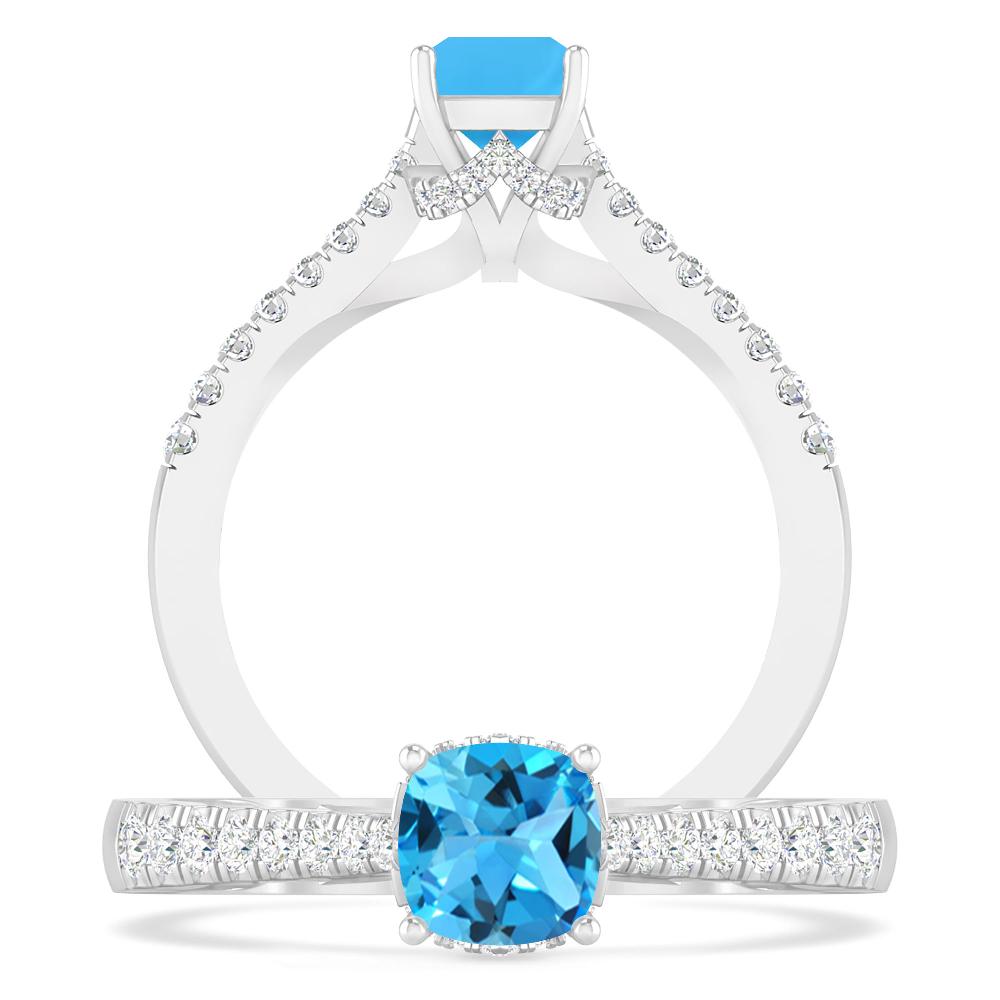 White Gold - Blue Topaz