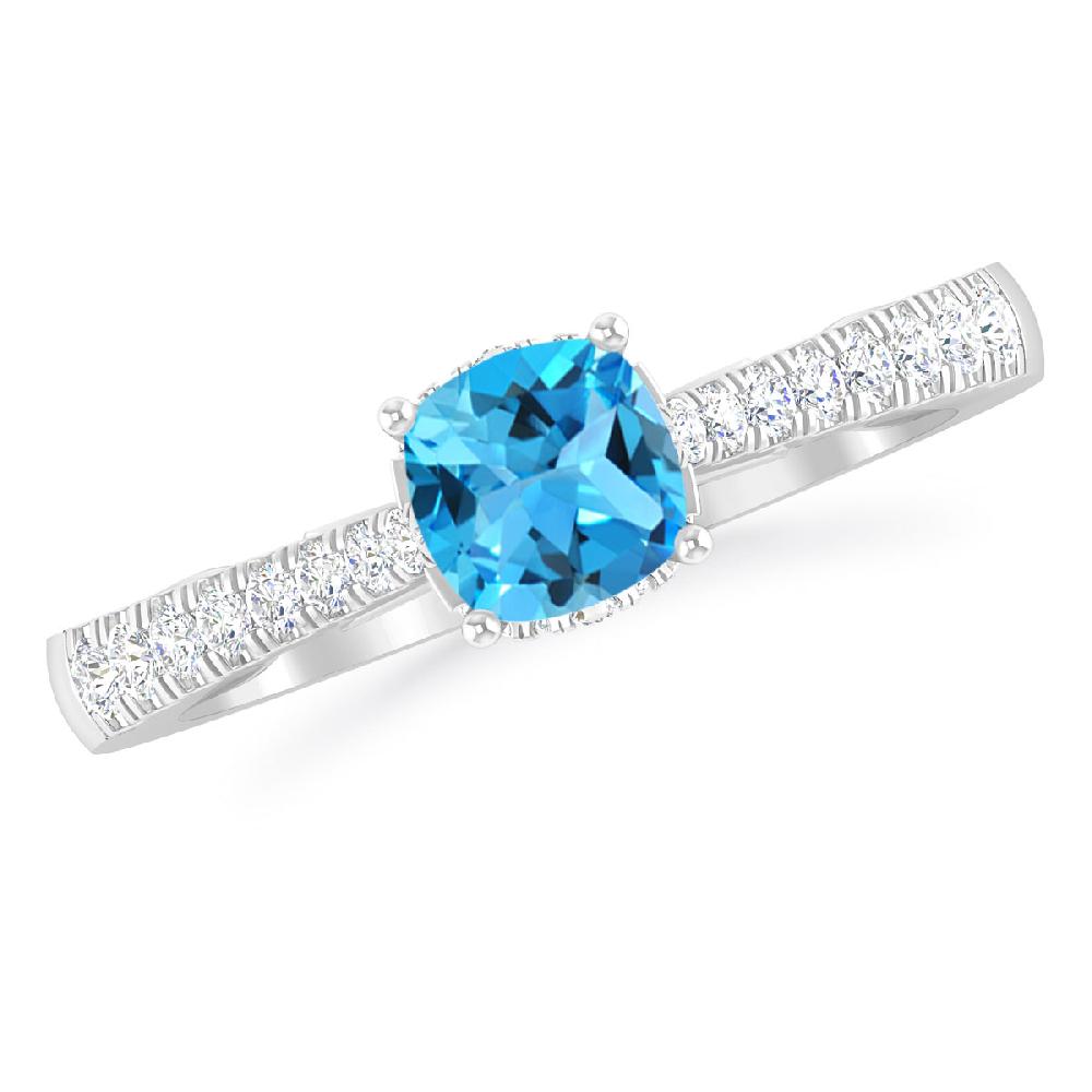 White Gold - Blue Topaz