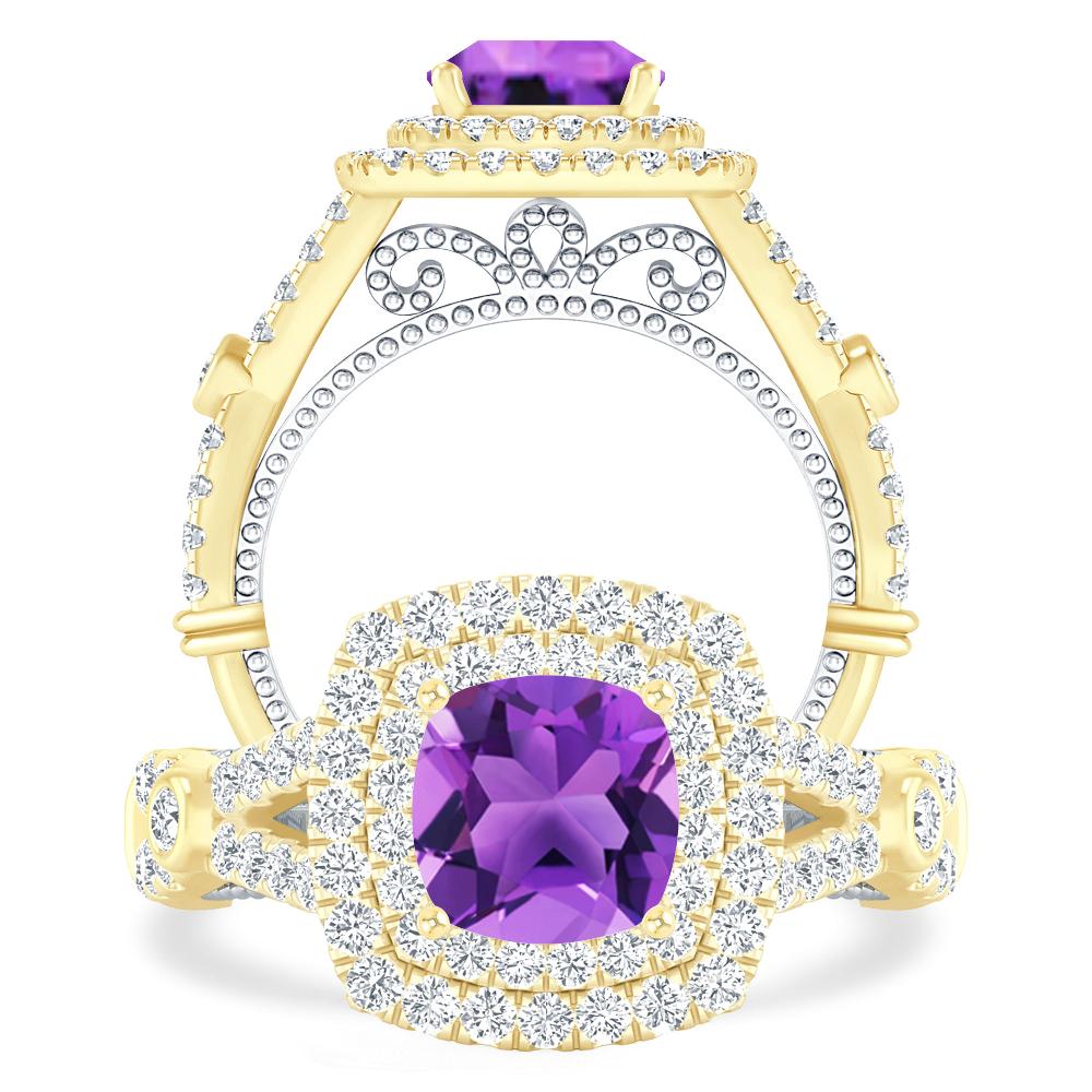 Yellow Gold - Amethyst