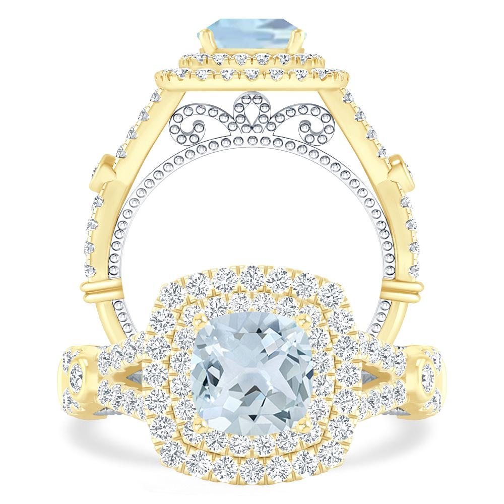 Yellow Gold - Aquamarine