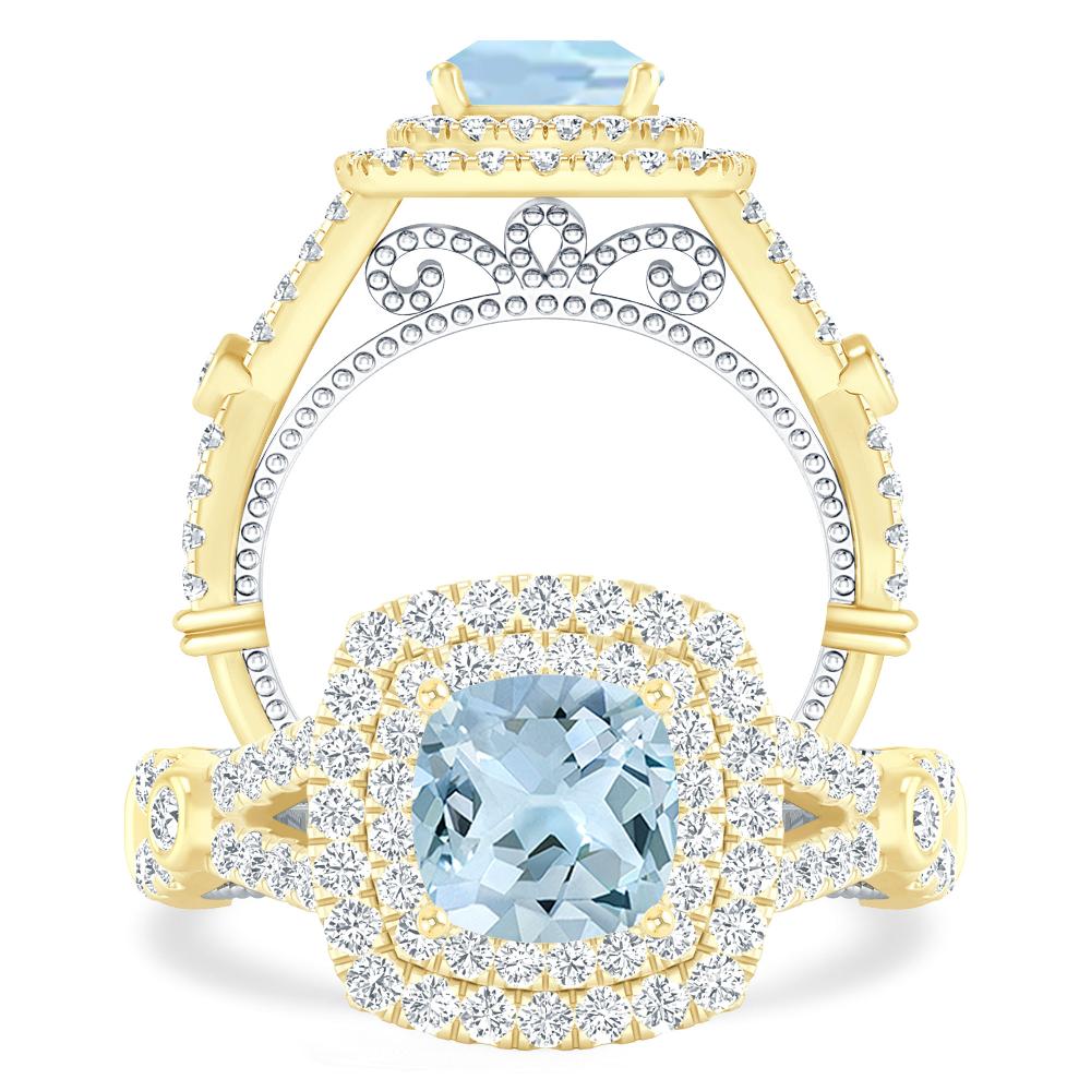 Yellow Gold - Aquamarine