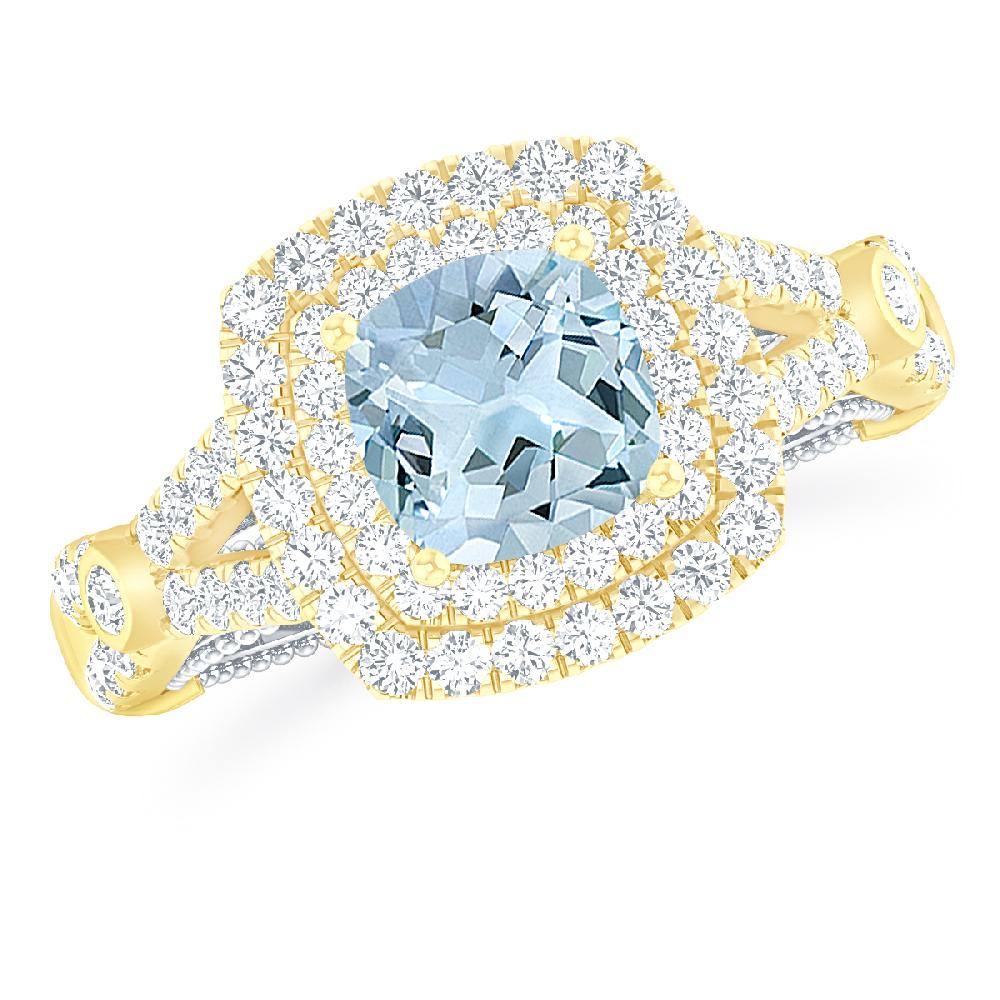 Yellow Gold - Aquamarine