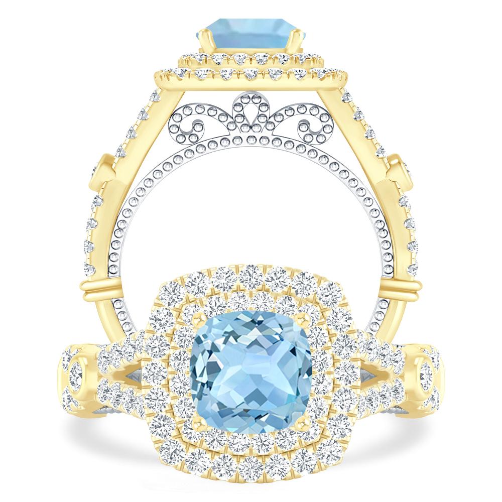 Yellow Gold - Aquamarine