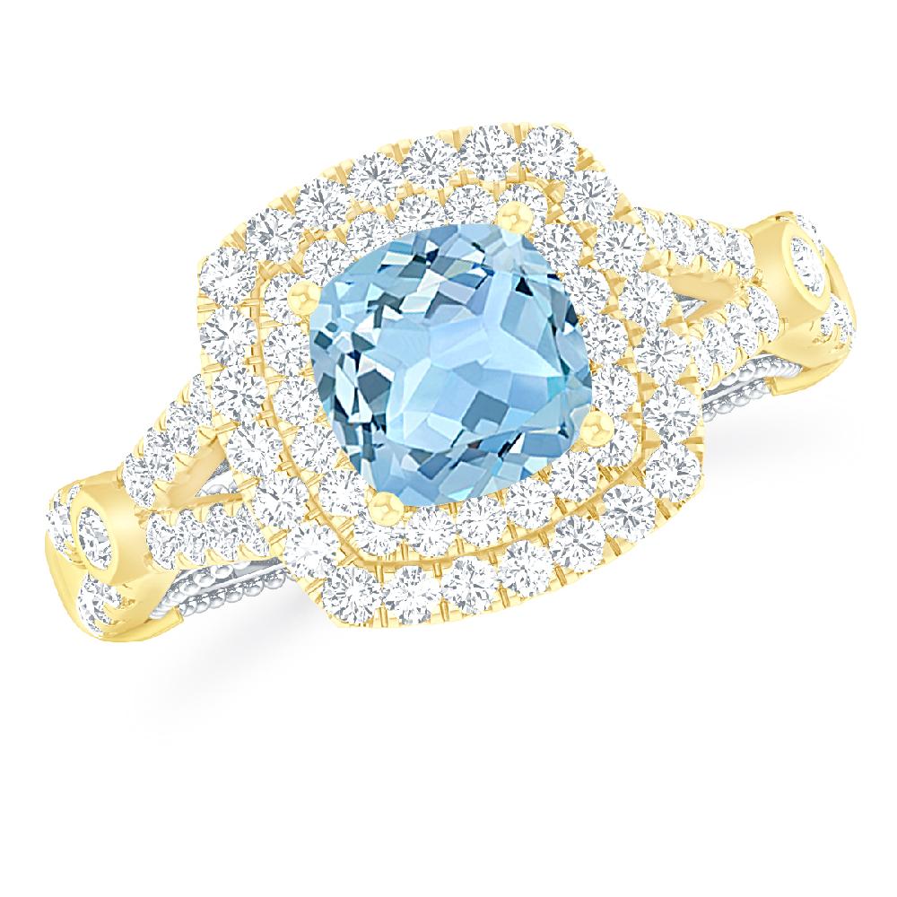 Yellow Gold - Aquamarine