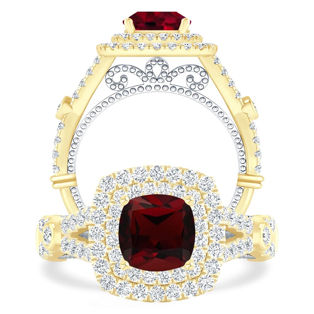 Yellow Gold - Garnet