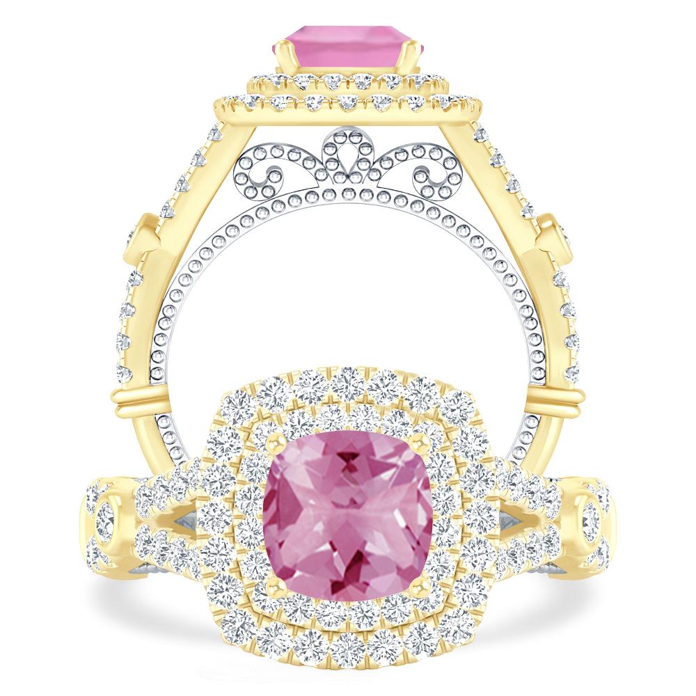 Yellow Gold - Pink Tourmaline