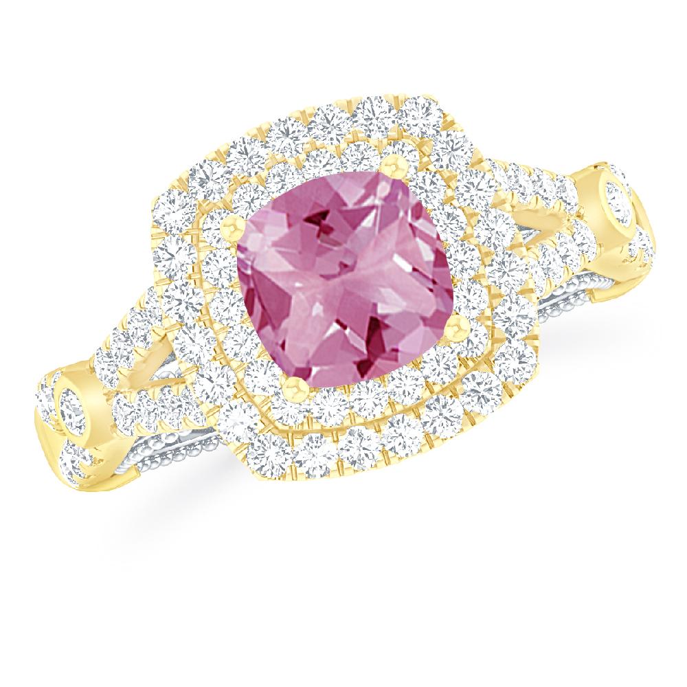 Yellow Gold - Pink Tourmaline