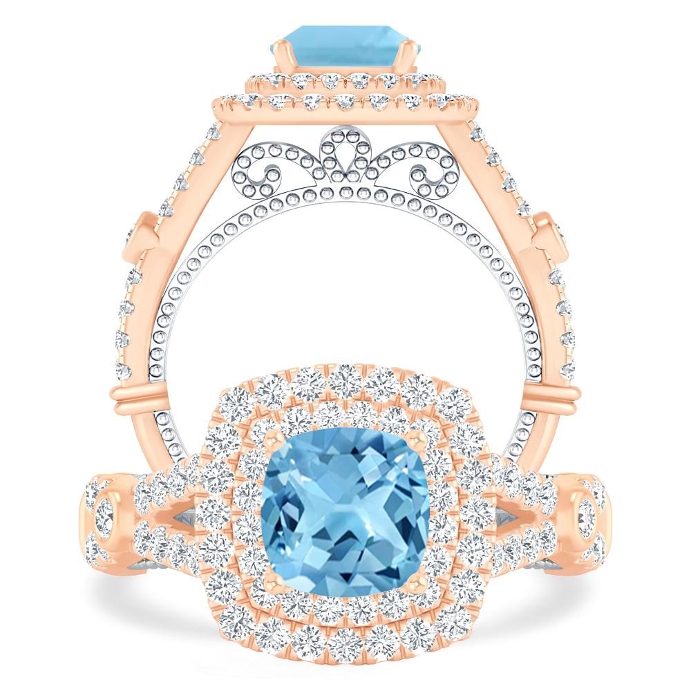 Rose Gold - Blue Topaz