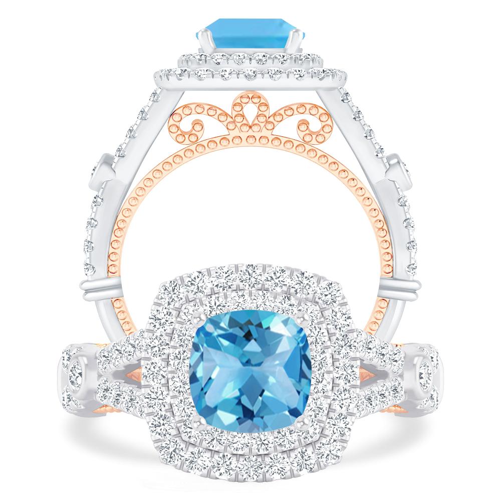 White Gold - Blue Topaz