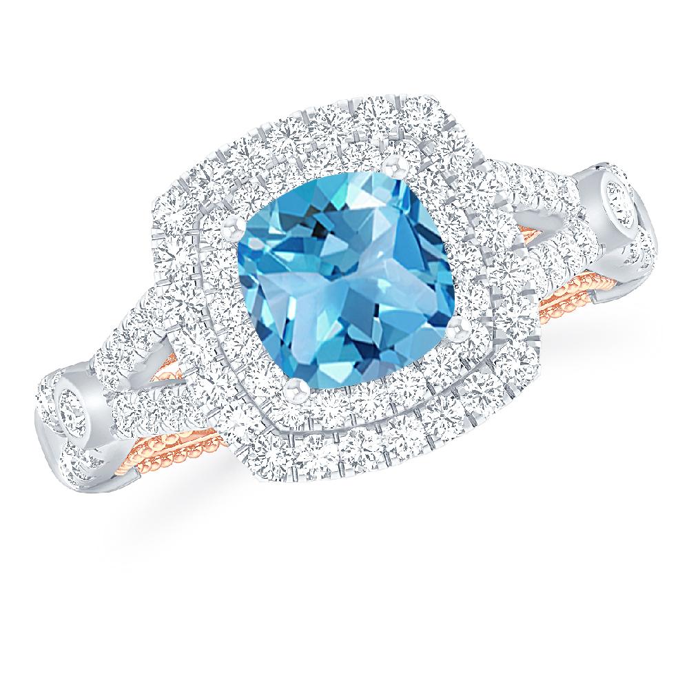 White Gold - Blue Topaz