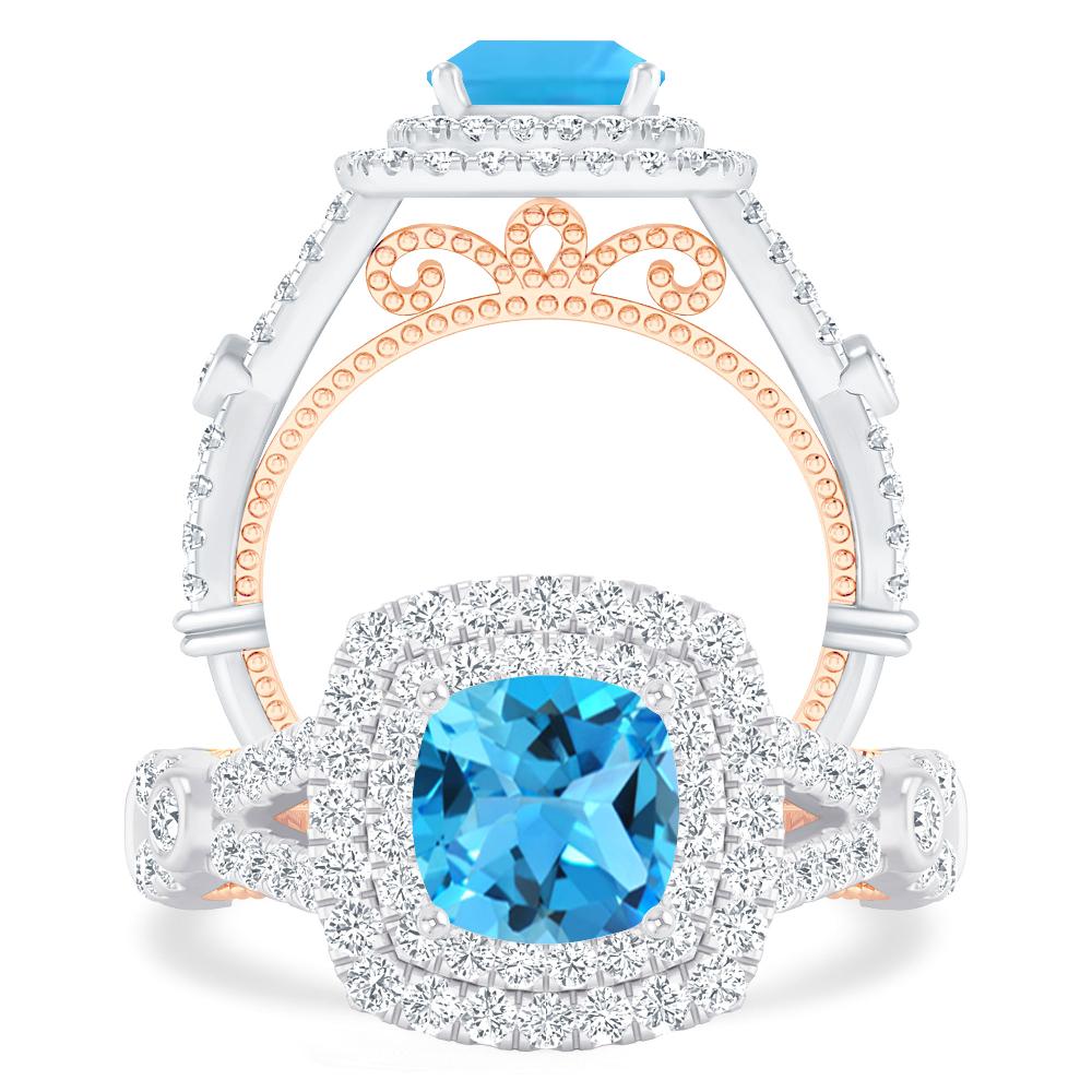 White Gold - Blue Topaz