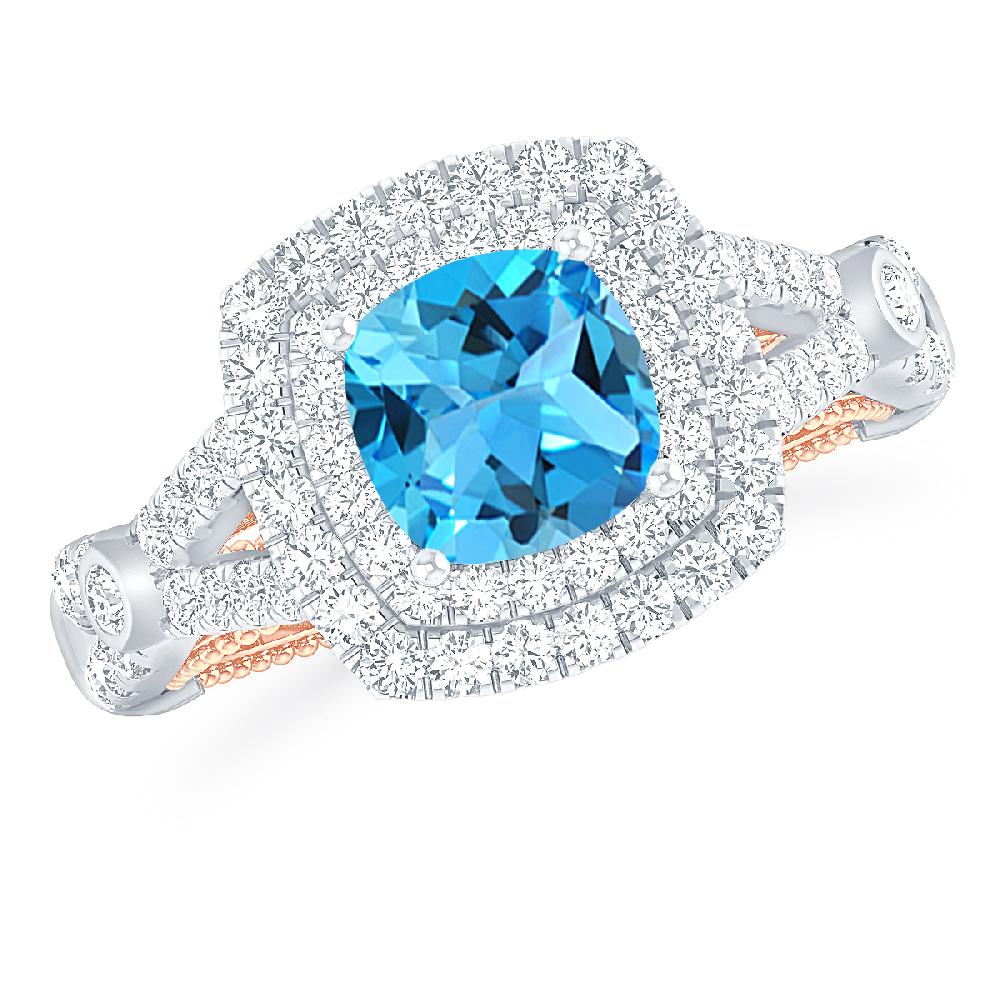 White Gold - Blue Topaz