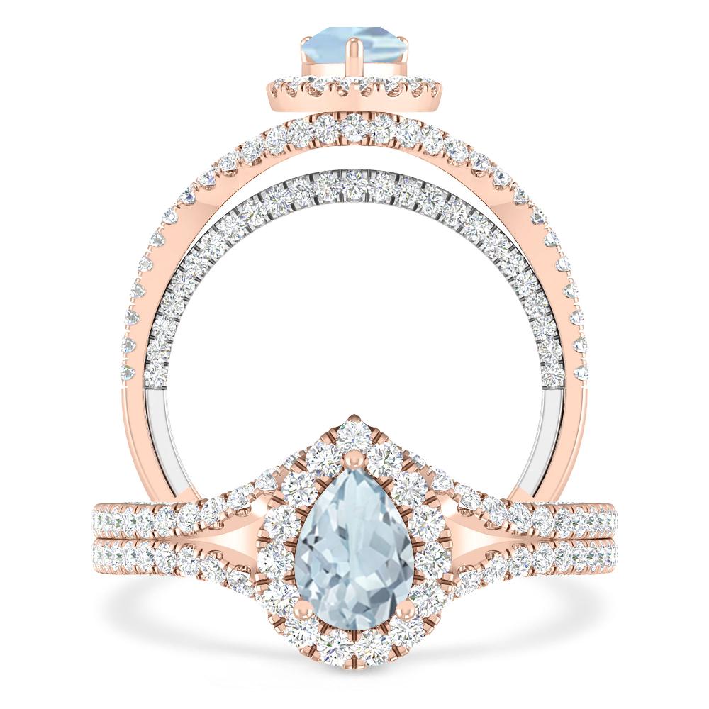 Rose Gold - Aquamarine