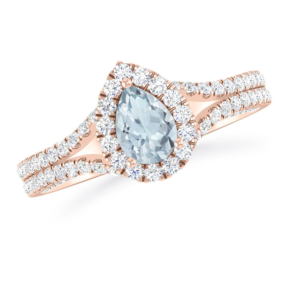 Rose Gold - Aquamarine