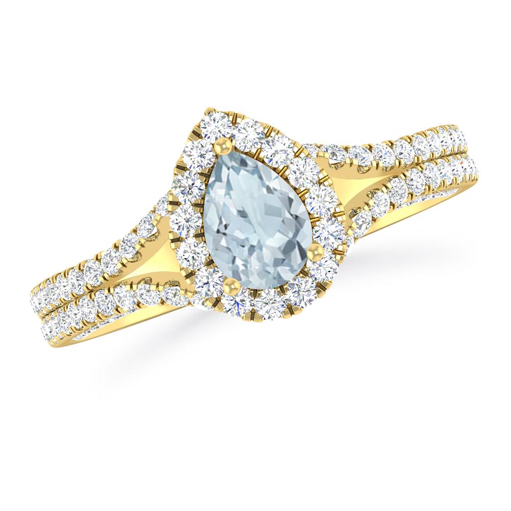 Yellow Gold - Aquamarine