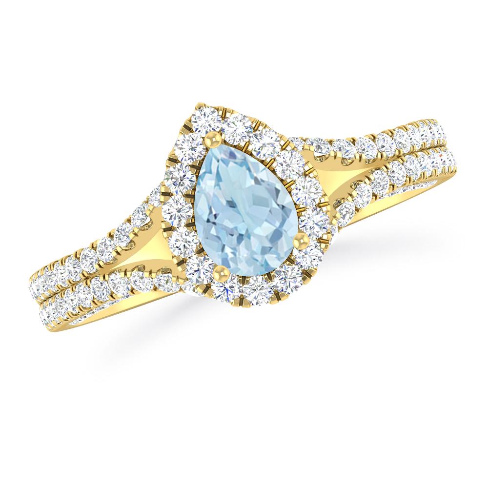 Yellow Gold - Aquamarine