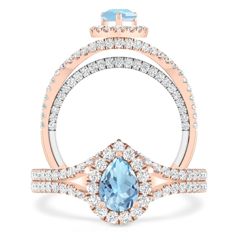 Rose Gold - Aquamarine