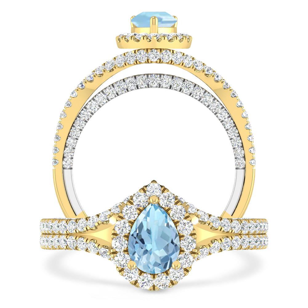 Yellow Gold - Aquamarine