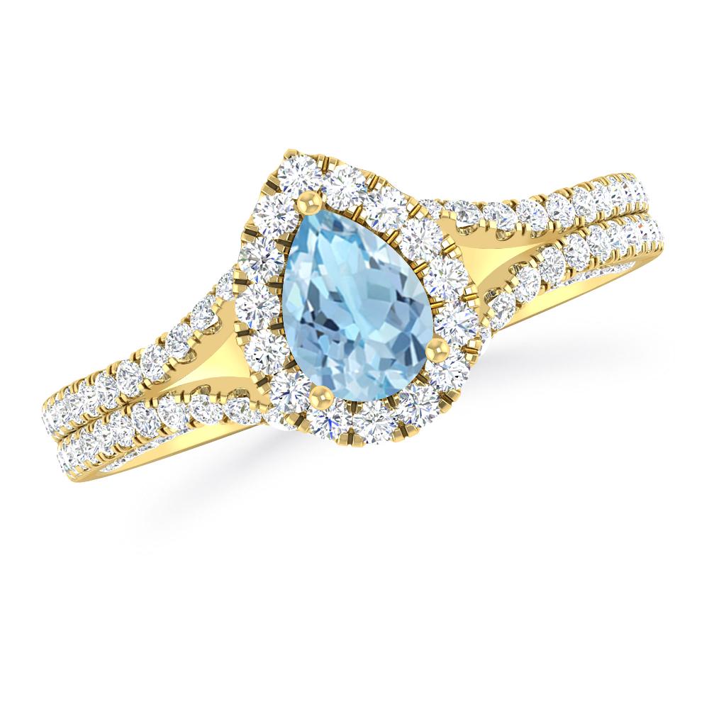 Yellow Gold - Aquamarine