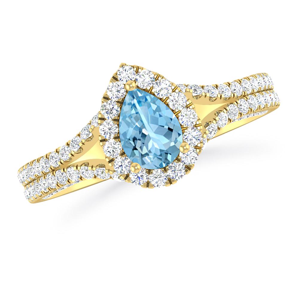 Yellow Gold - Aquamarine