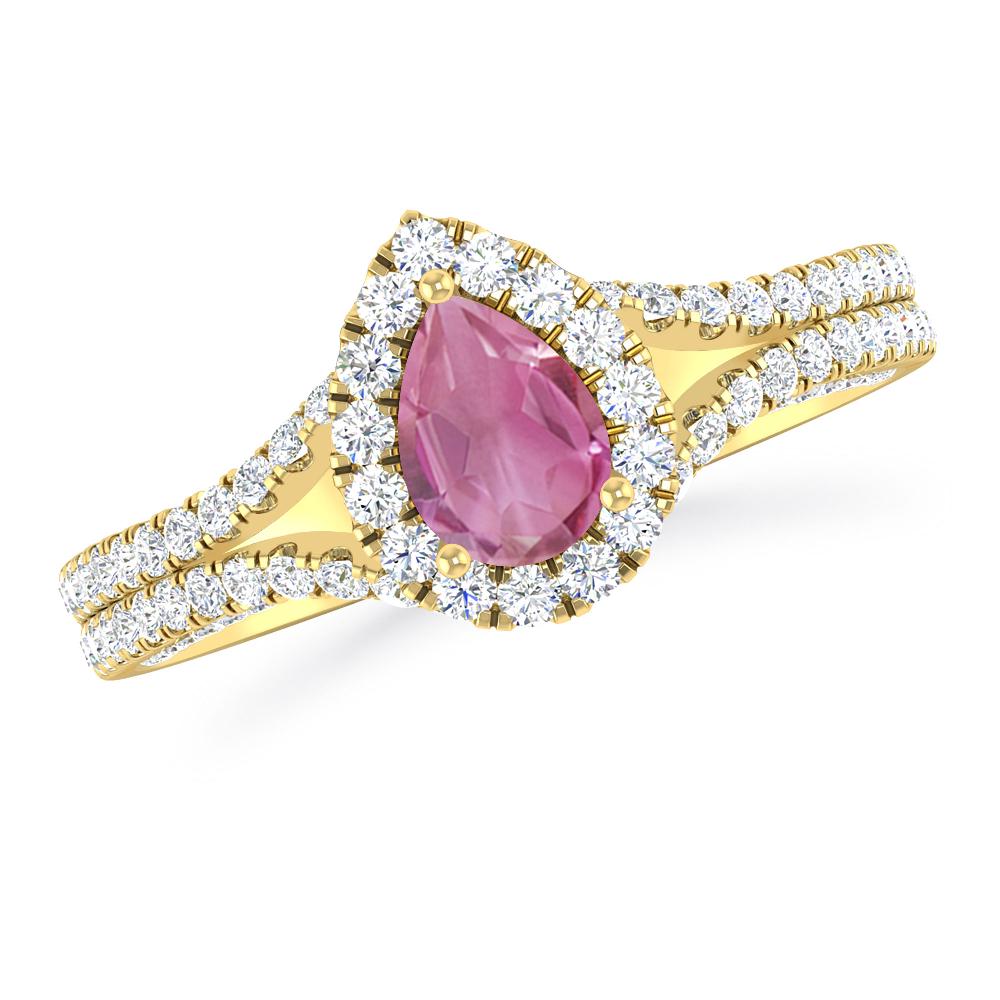 Yellow Gold - Pink Tourmaline