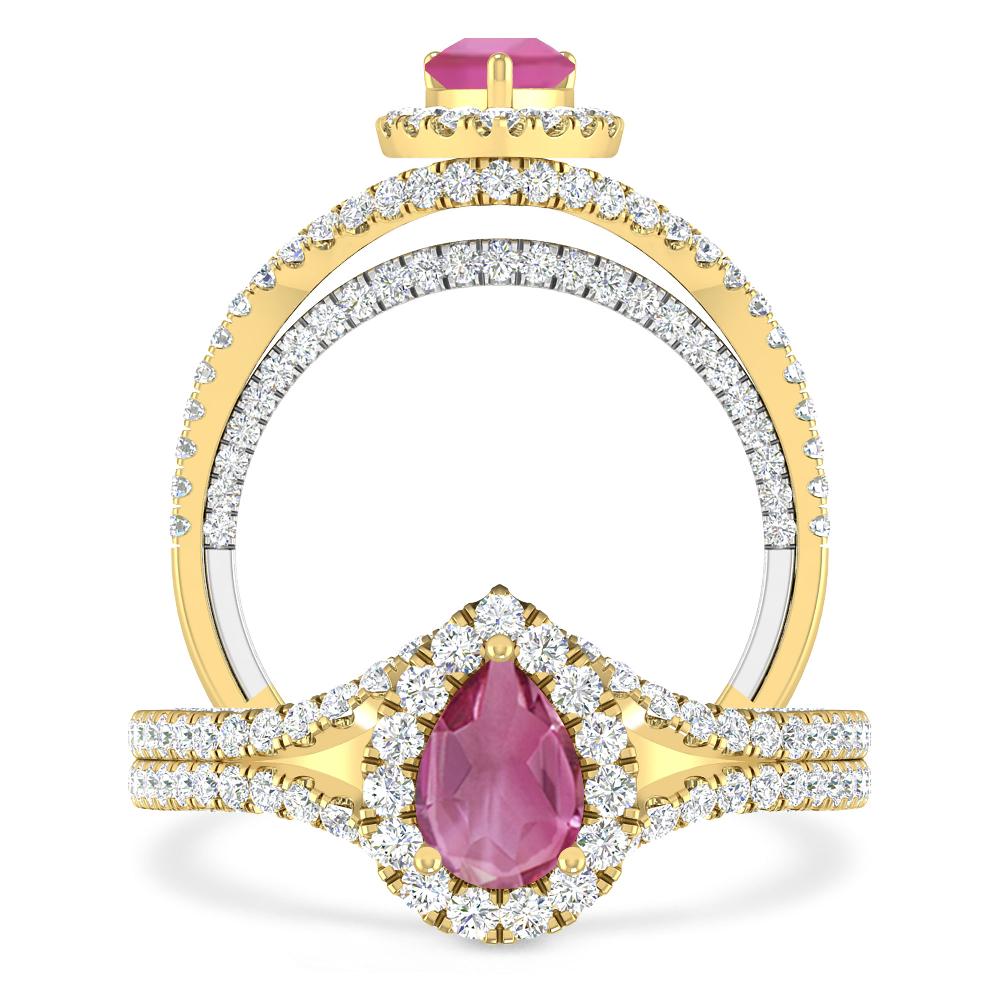 Yellow Gold - Pink Tourmaline