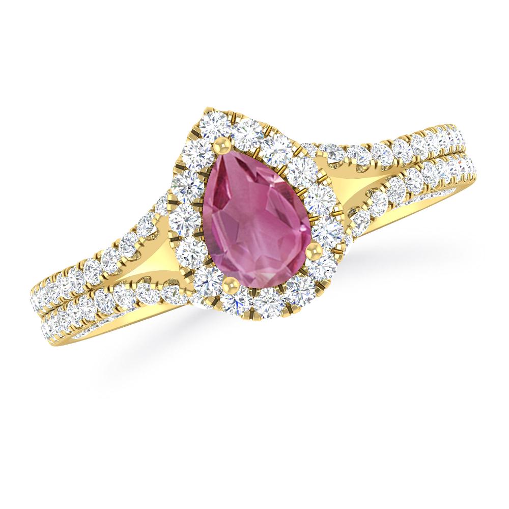 Yellow Gold - Pink Tourmaline