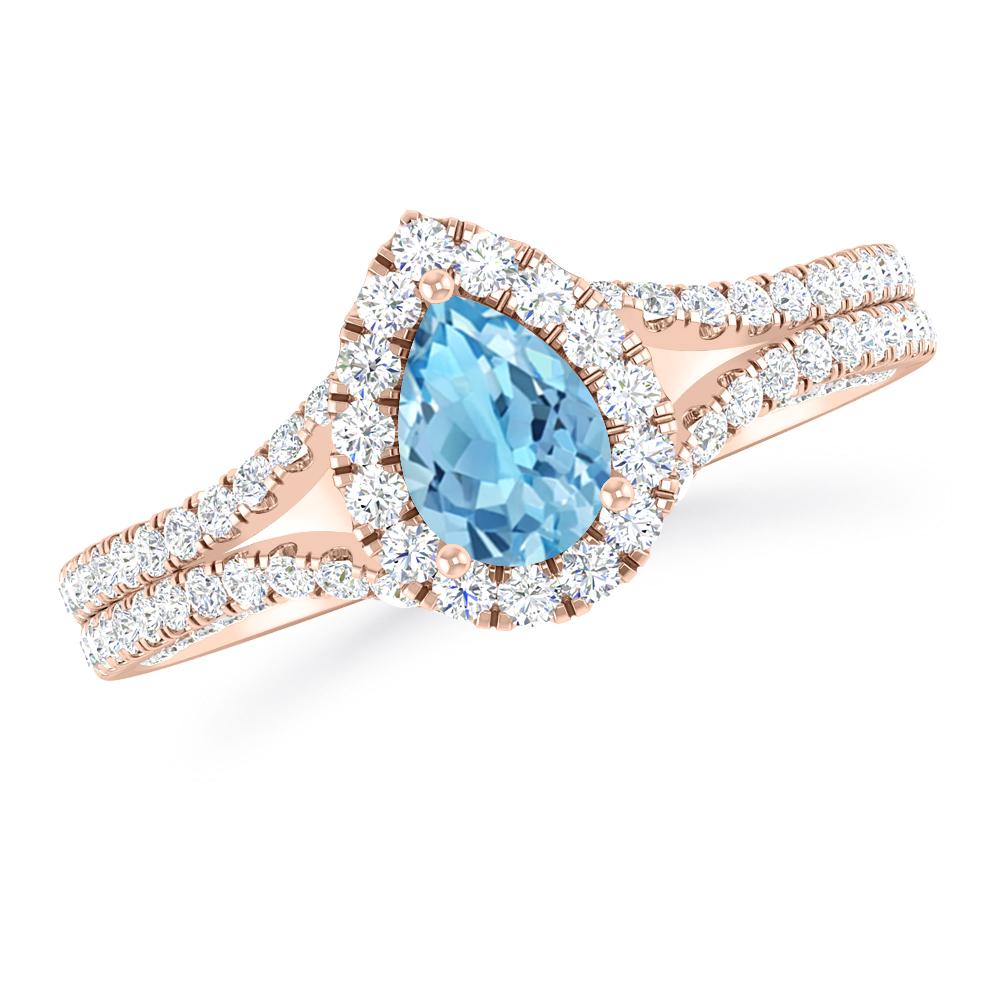 Rose Gold - Blue Topaz