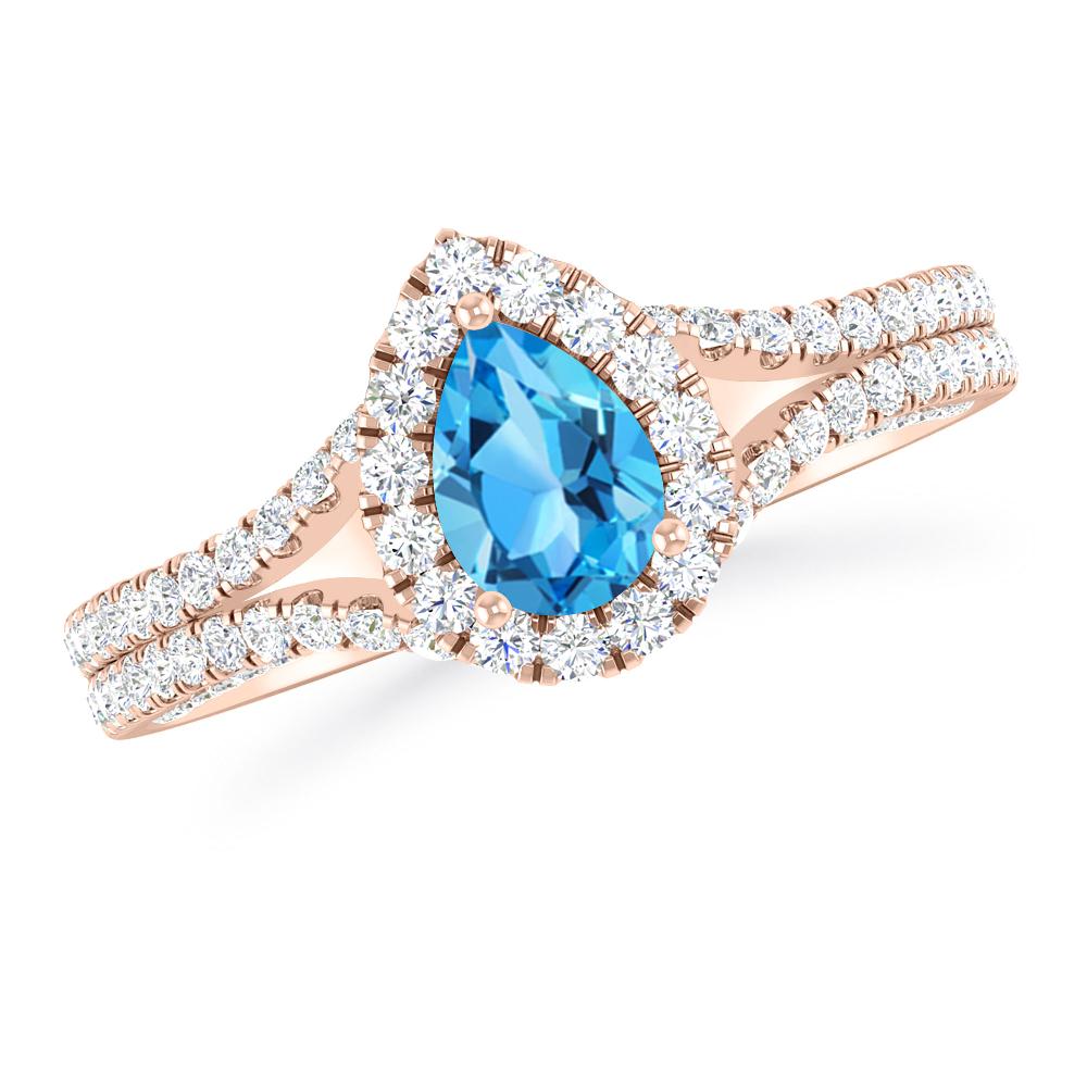 Rose Gold - Blue Topaz