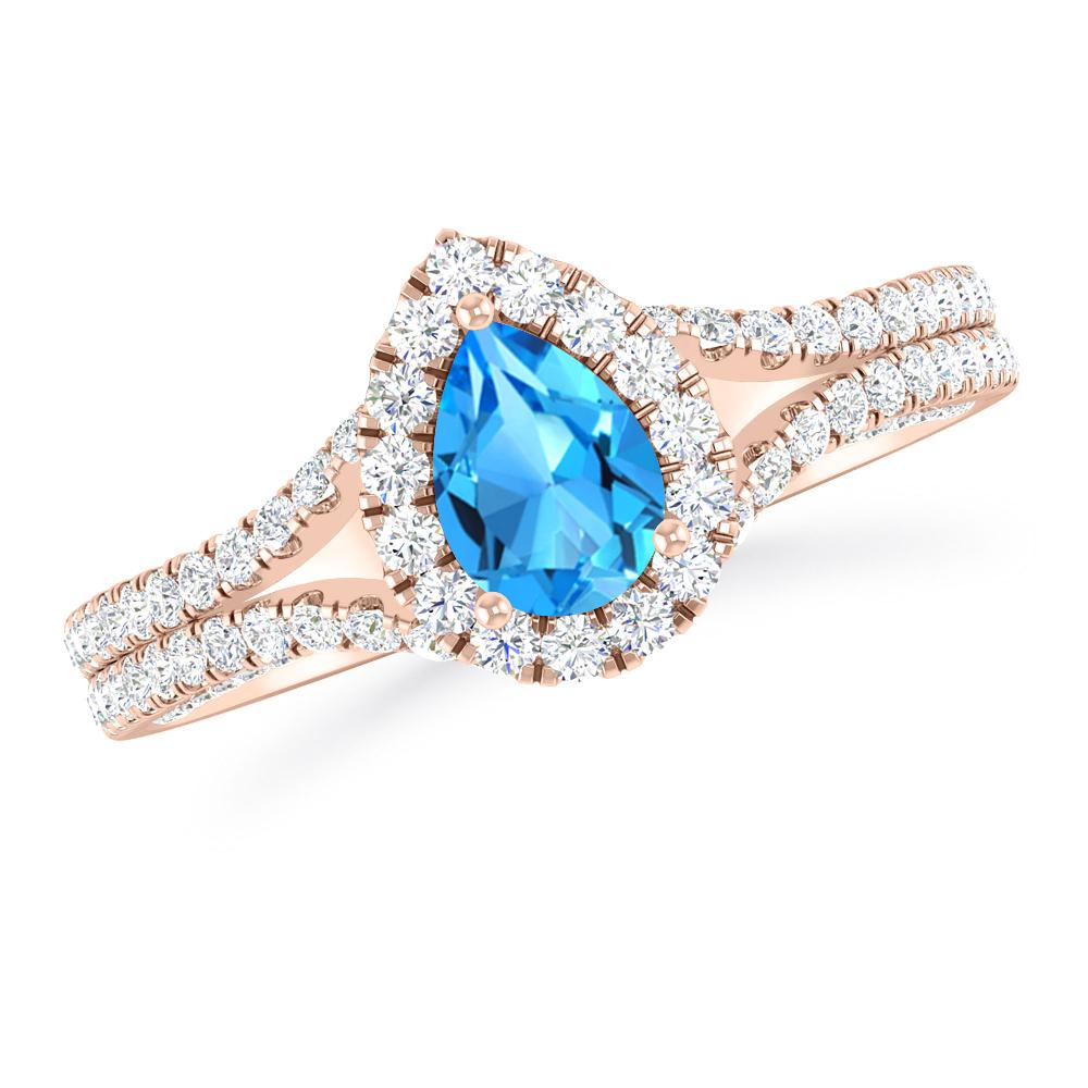 Rose Gold - Blue Topaz