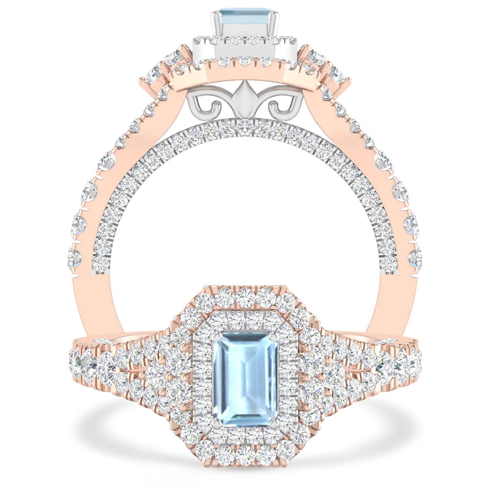 Rose Gold - Aquamarine