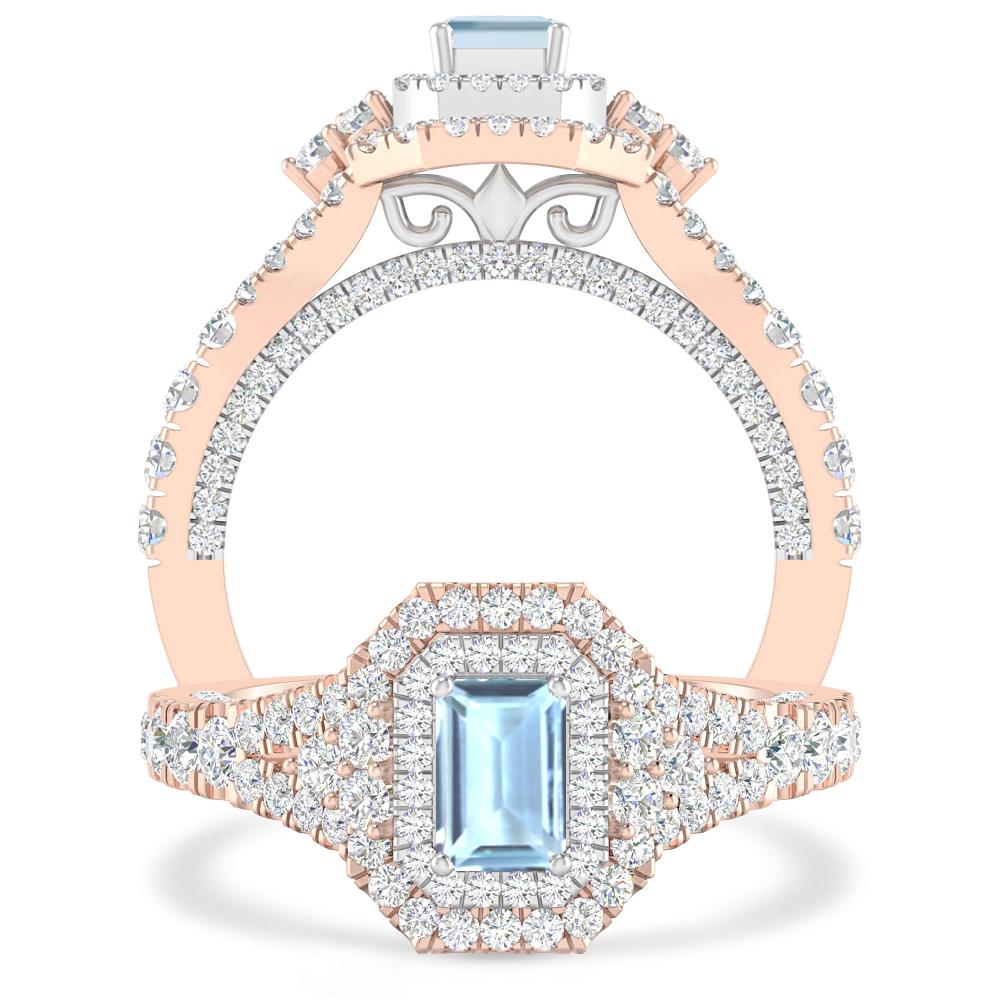 Rose Gold - Aquamarine