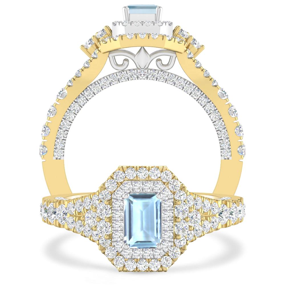 Yellow Gold - Aquamarine